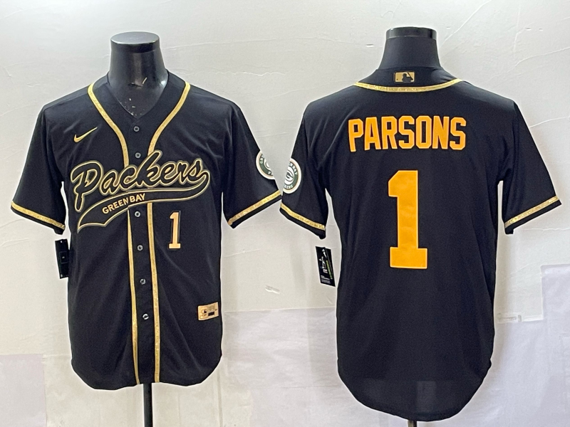 Men Green Bay Packers #1 Parsons black Nike NFL 2025 jersey 02->green bay packers->NFL Jersey